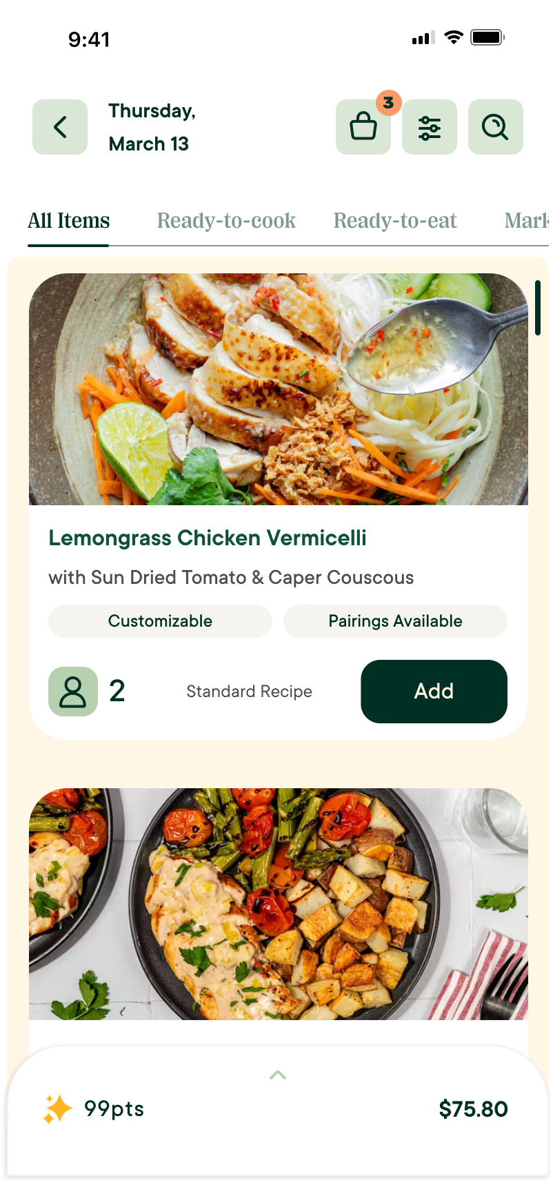 Add a meal in English